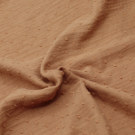 Double gaze de coton BIO plumetis camel