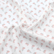 Popeline fine coton BIO fleurie motif exclusif HANA