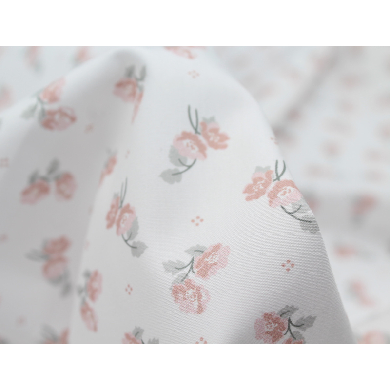 Popeline fine coton BIO fleurie motif exclusif HANA