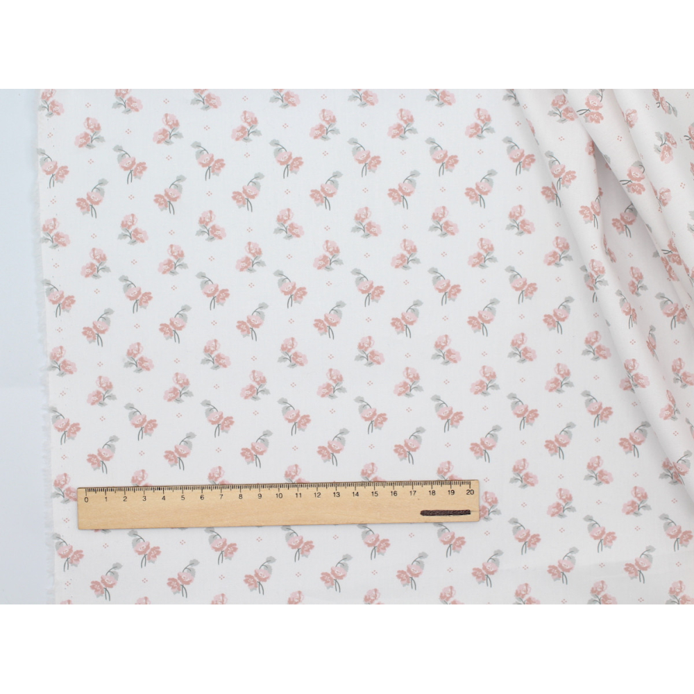 Popeline fine coton BIO fleurie motif exclusif HANA