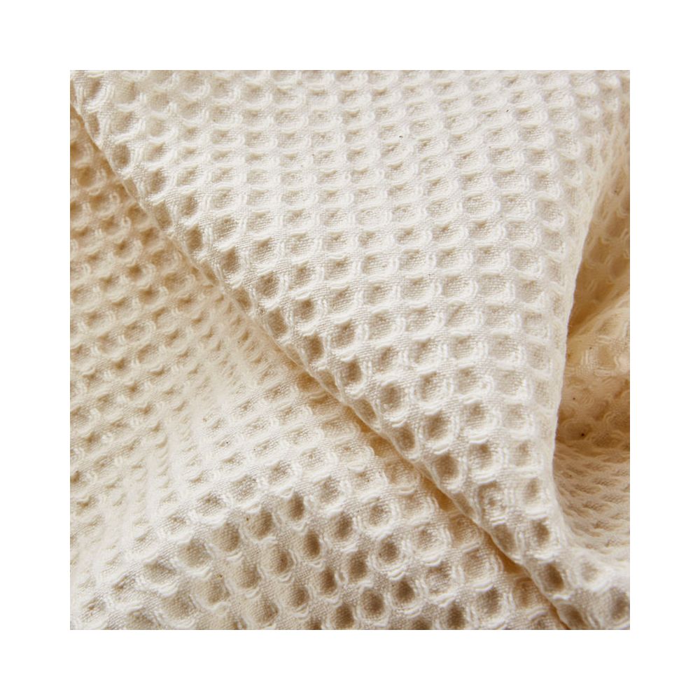 Tissu éponge nid d'abeille % coton Bio organique écru