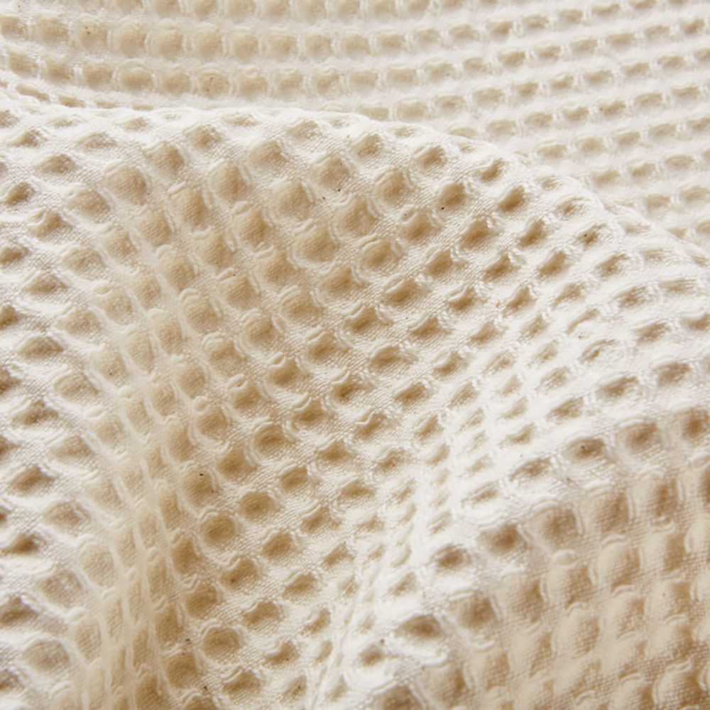 Tissu éponge nid d'abeille % coton Bio organique écru