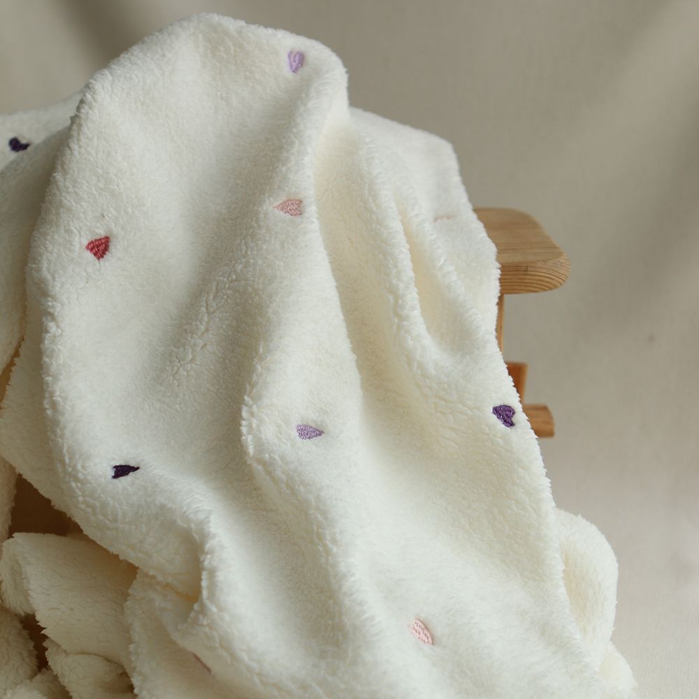 Teddy / moumoute sherpa bouclettes broderies coeurs