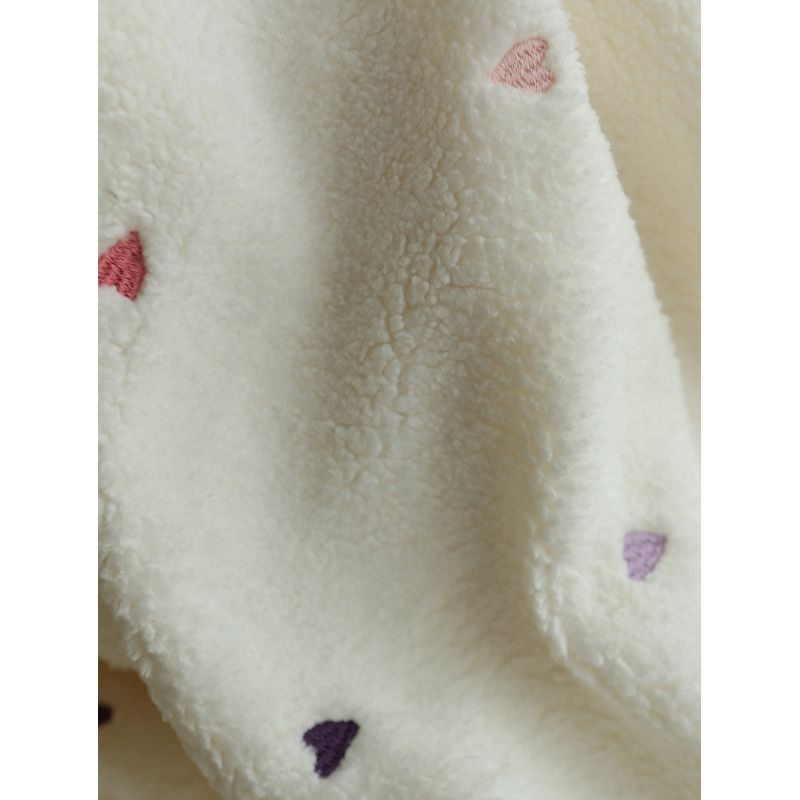 Teddy / moumoute sherpa bouclettes broderies coeurs