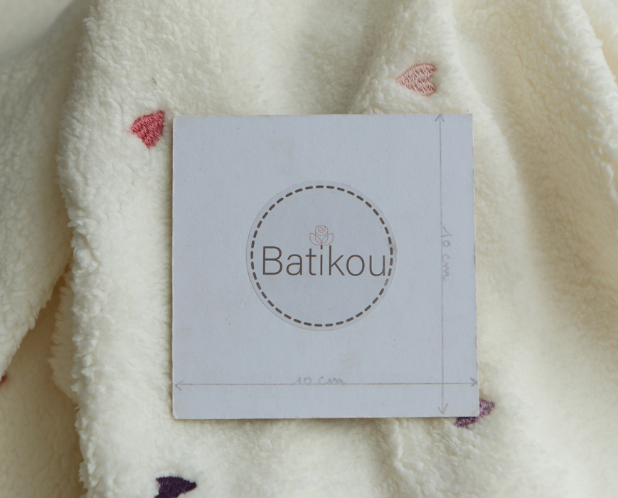 Teddy / moumoute sherpa bouclettes broderies coeurs