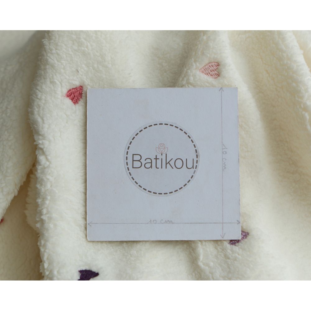 Teddy / moumoute sherpa bouclettes broderies coeurs