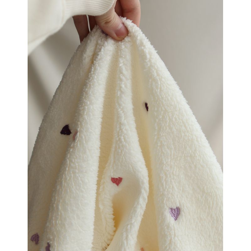 Teddy / moumoute sherpa bouclettes broderies coeurs