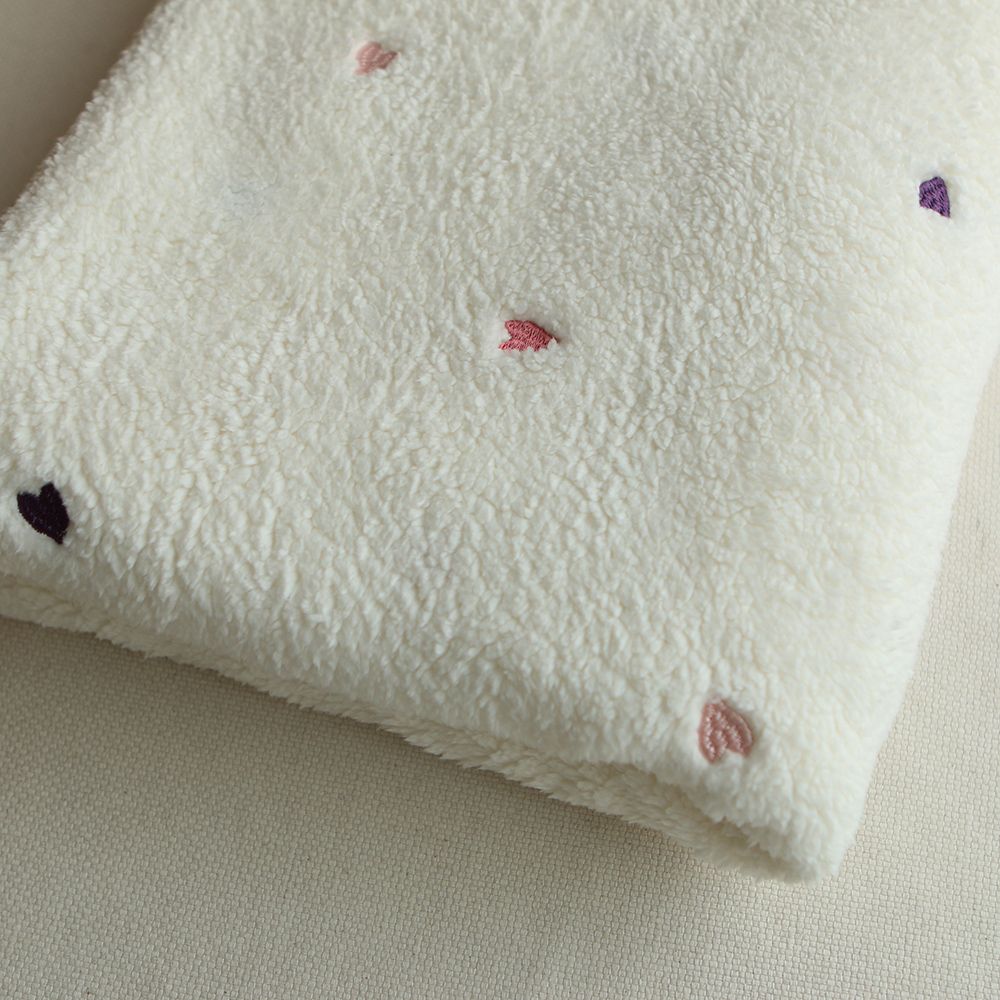 Teddy / moumoute sherpa bouclettes broderies coeurs