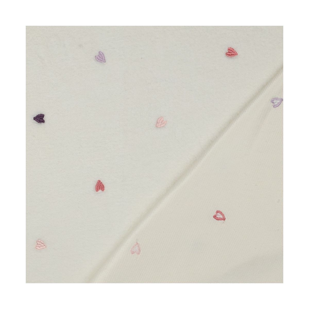 Teddy / moumoute sherpa bouclettes broderies coeurs Teddy / moumoute sherpa bouclettes broderies coeurs