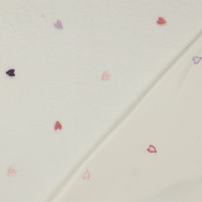 Teddy / moumoute sherpa bouclettes broderies coeurs