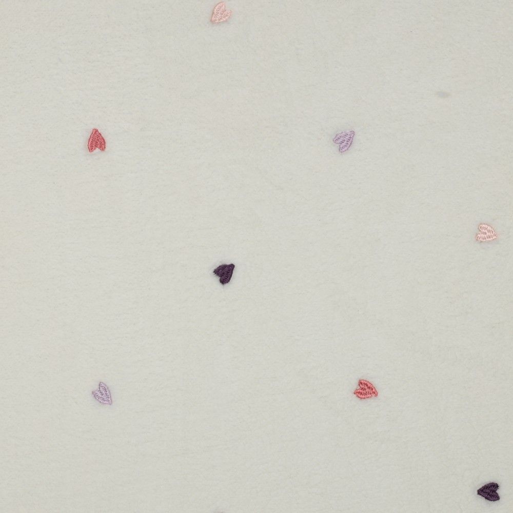 Teddy / moumoute sherpa bouclettes broderies coeurs