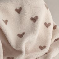 Teddy / moumoute bouclé fond lait motif coeurs