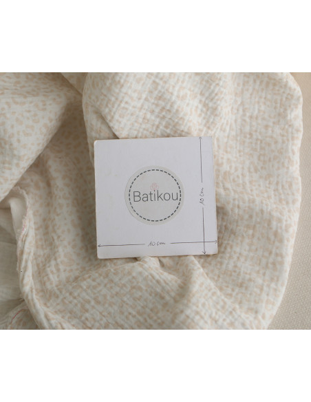 Double gaze de coton imprimés graou beige clair