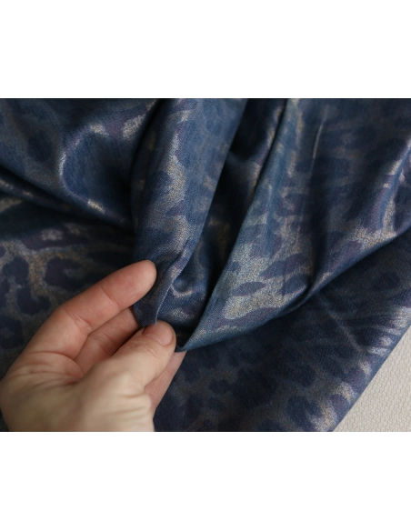 Jean denim léger coton 120gr imprimé foil Graou