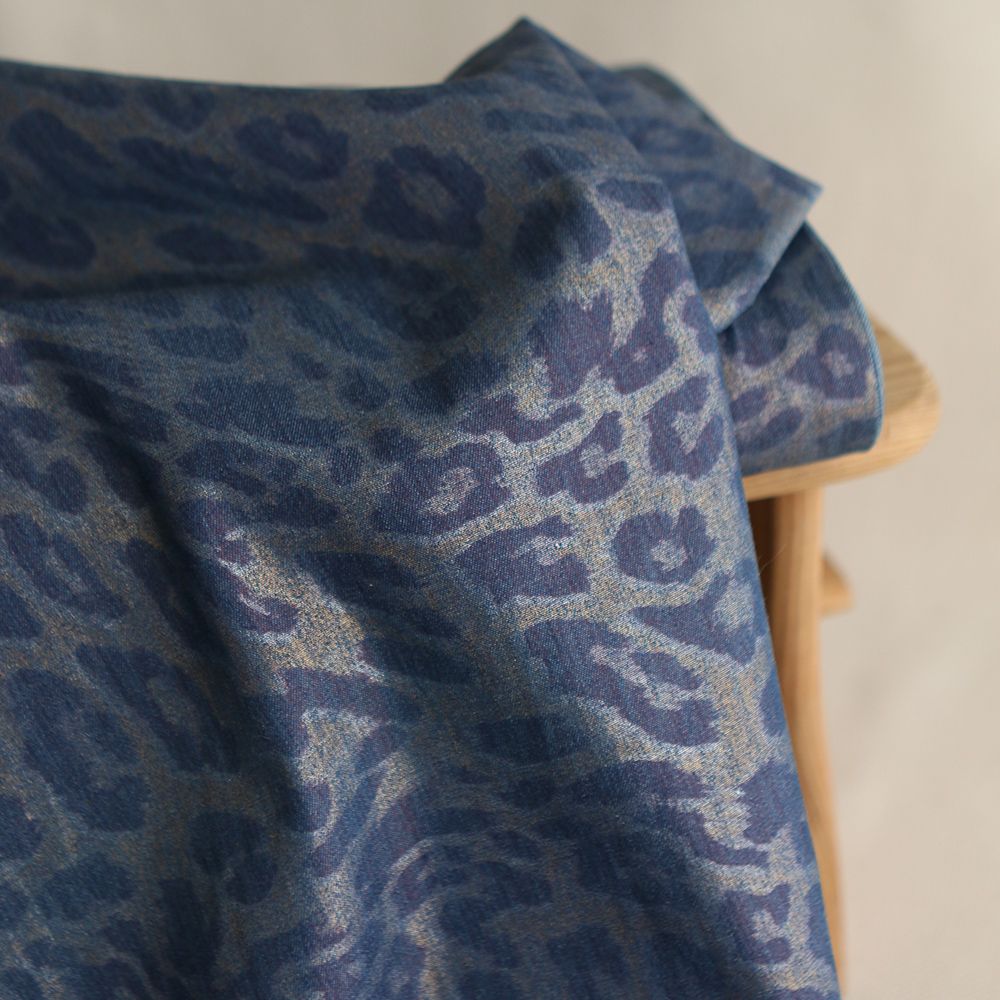 Jean denim léger coton 120gr imprimé foil Graou