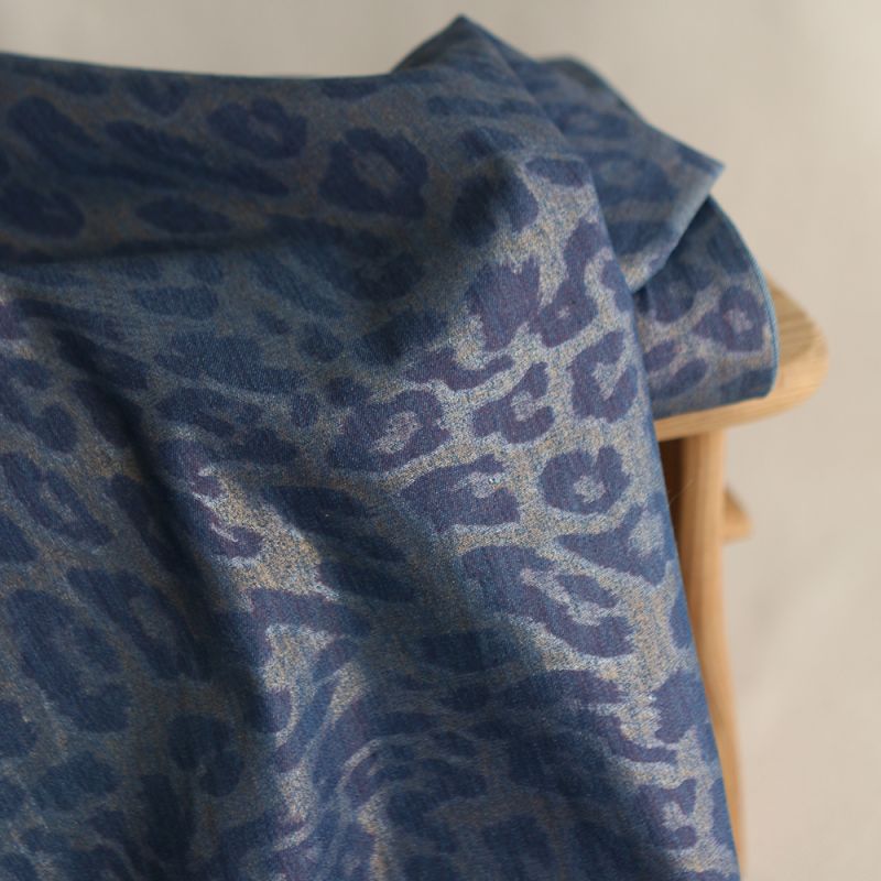 Jean denim léger coton 120gr imprimé foil Graou