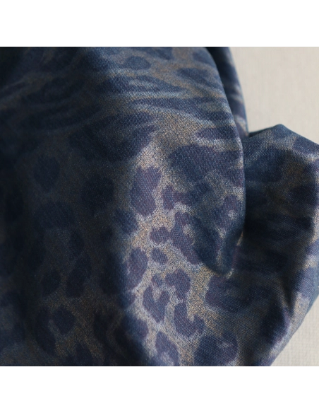 Jean denim léger coton 120gr imprimé foil Graou