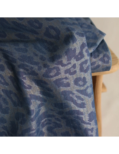 Jean denim léger coton 120gr imprimé foil Graou