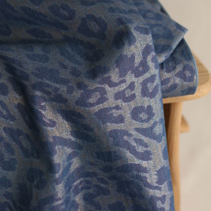 Jean denim léger coton 120gr imprimé foil Graou