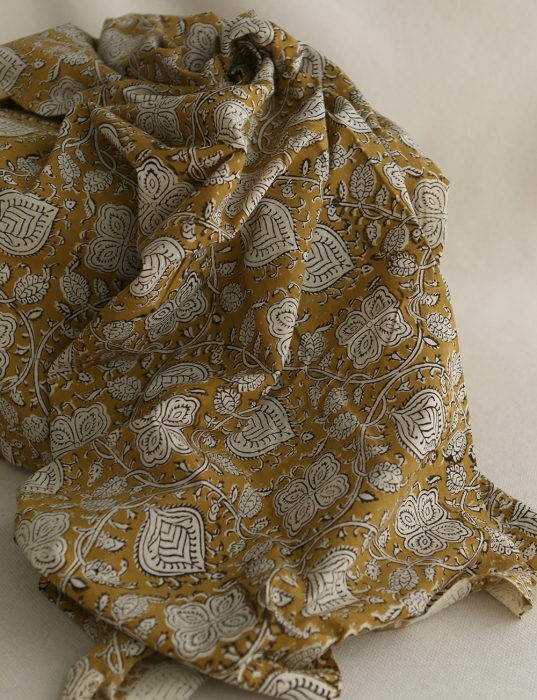 Rina - Tissu indien coton hand block traditionnel