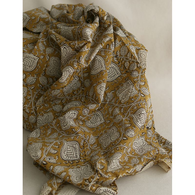 Rina - Tissu indien coton hand block traditionnel