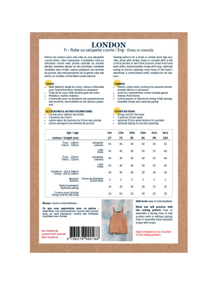 Pochette patron Ikatee LONDON 6M-4A