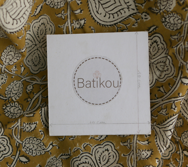 Rina - Tissu indien coton hand block traditionnel