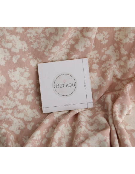 Carmella - Crêpe de viscose imprimé fleuri rose blush