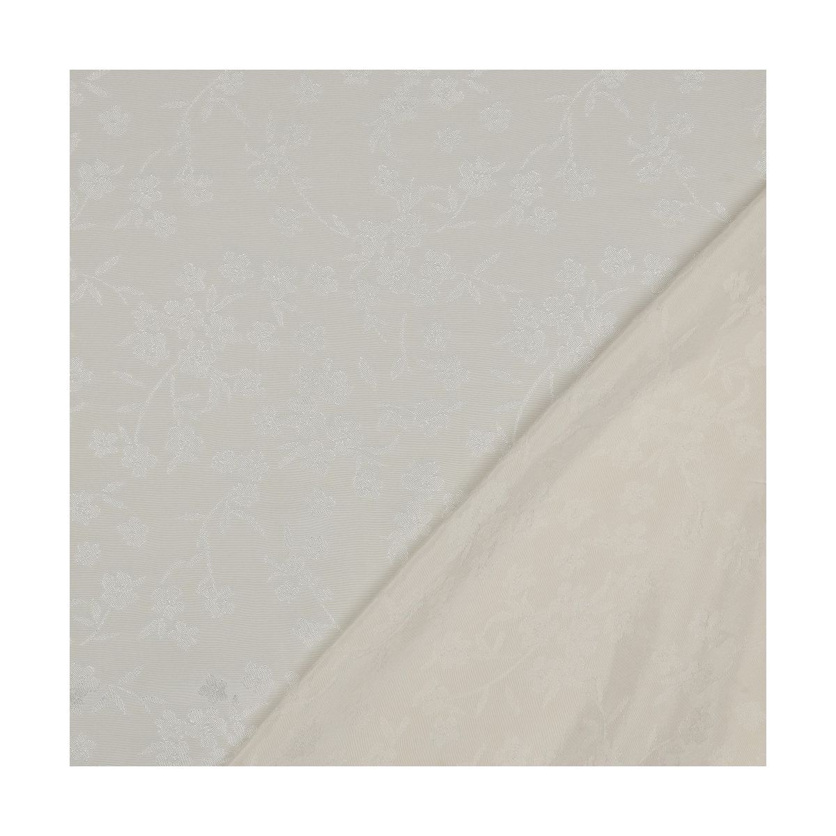 Jasmine - Viscose tissage jacquard fleuri écru Jasmine - Viscose tissage jacquard fleuri écru