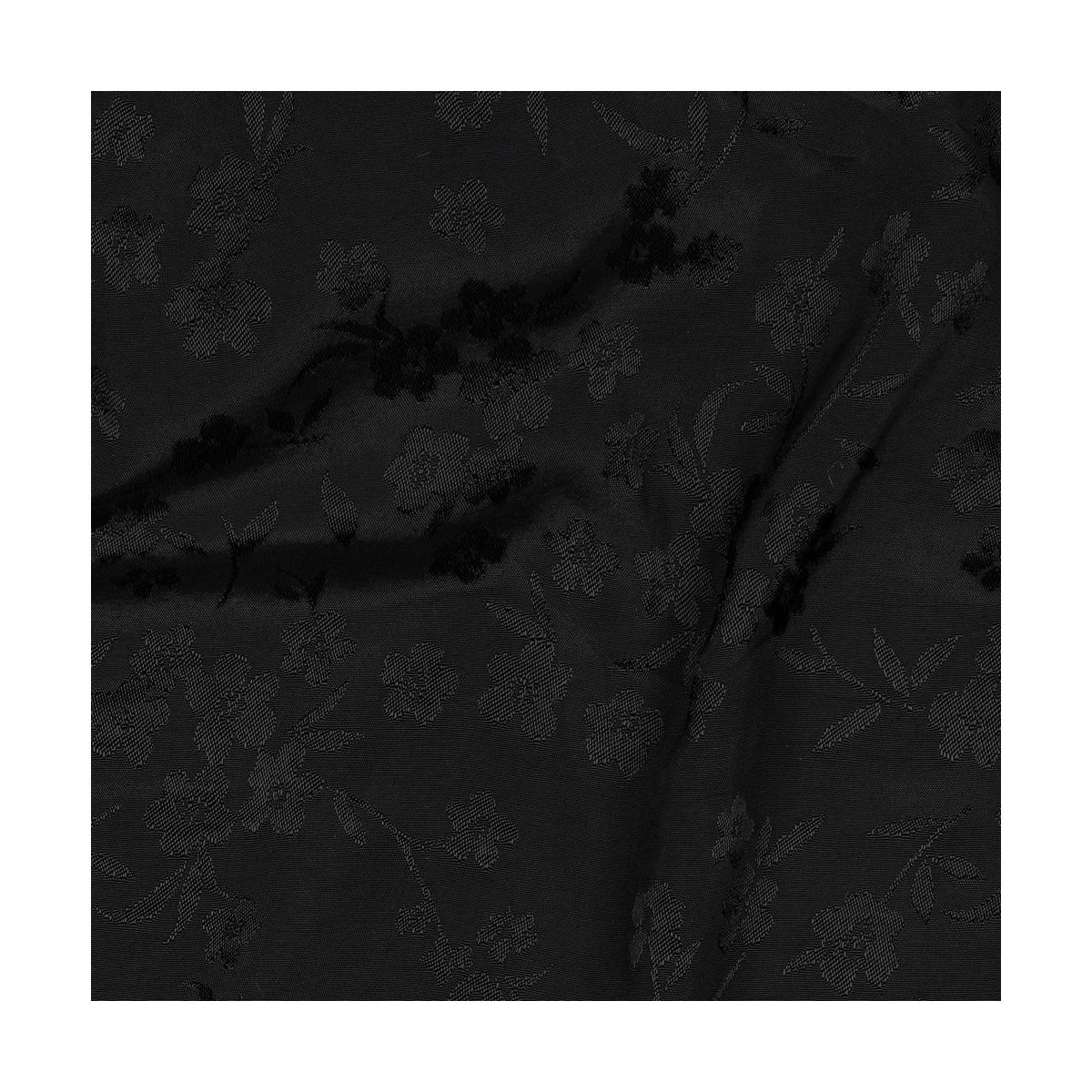 Jasmine - Viscose tissage jacquard fleuri noir Jasmine - Viscose tissage jacquard fleuri noir