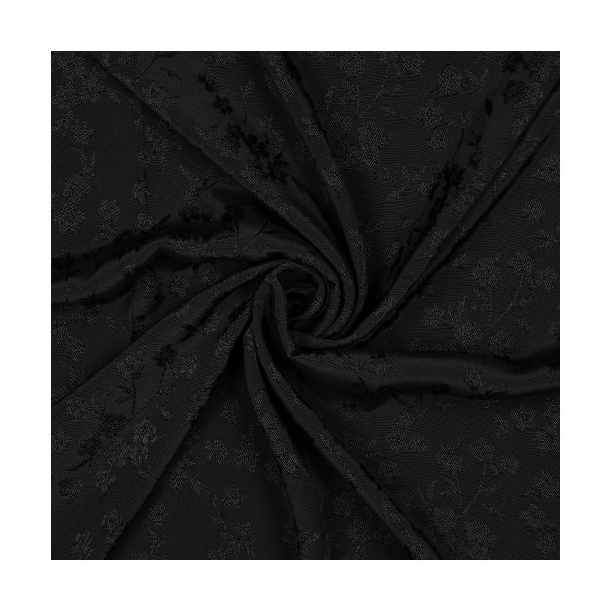 Jasmine - Viscose tissage jacquard fleuri noir Jasmine - Viscose tissage jacquard fleuri noir