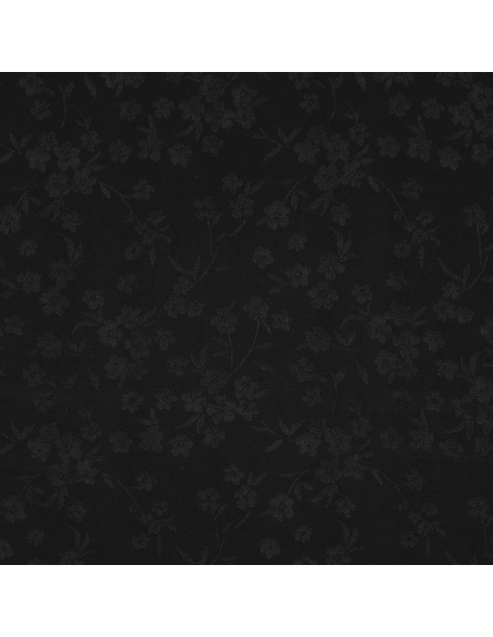 Jasmine - Viscose tissage jacquard fleuri noir