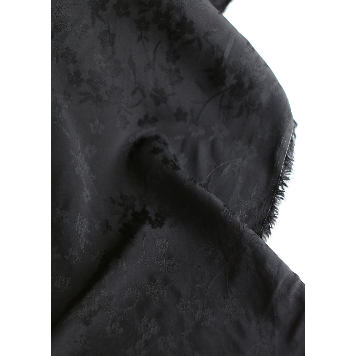 Jasmine - Viscose tissage jacquard fleuri noir Jasmine - Viscose tissage jacquard fleuri noir