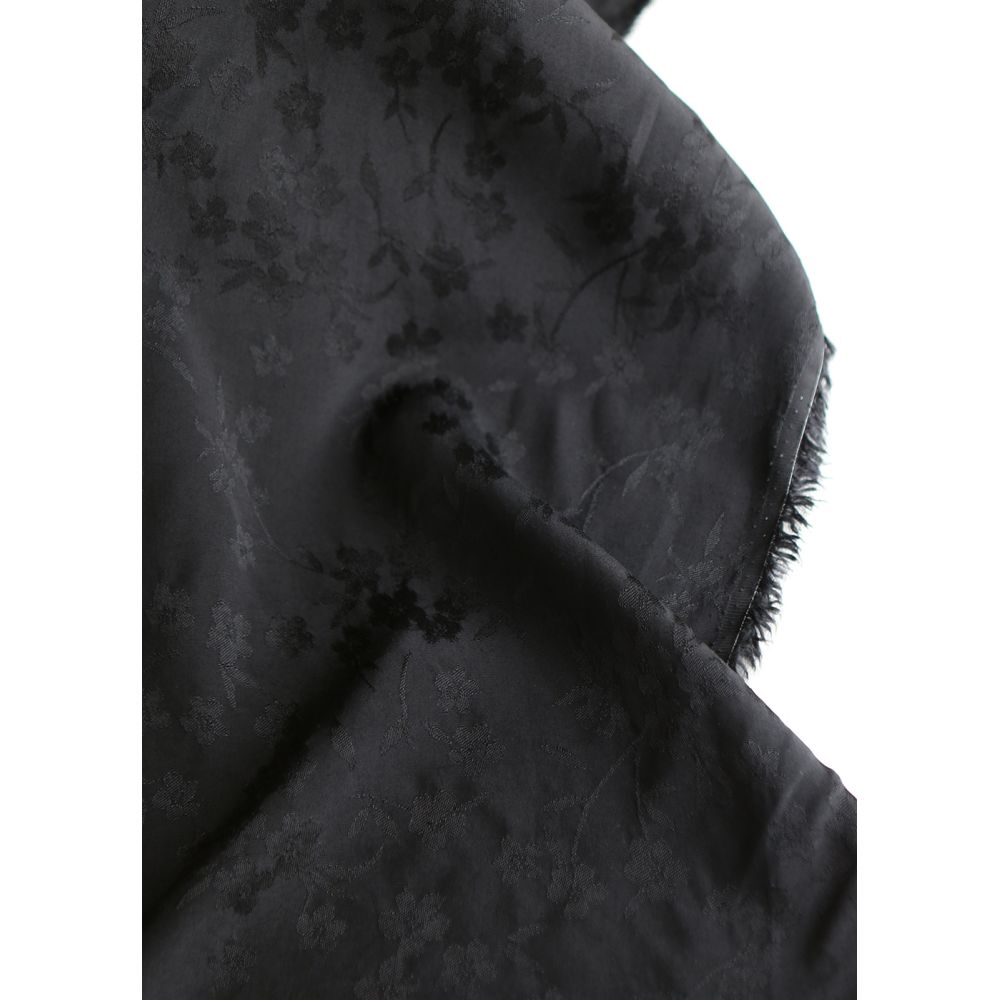 Jasmine - Viscose tissage jacquard fleuri noir
