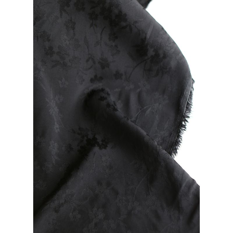 Jasmine - Viscose tissage jacquard fleuri noir