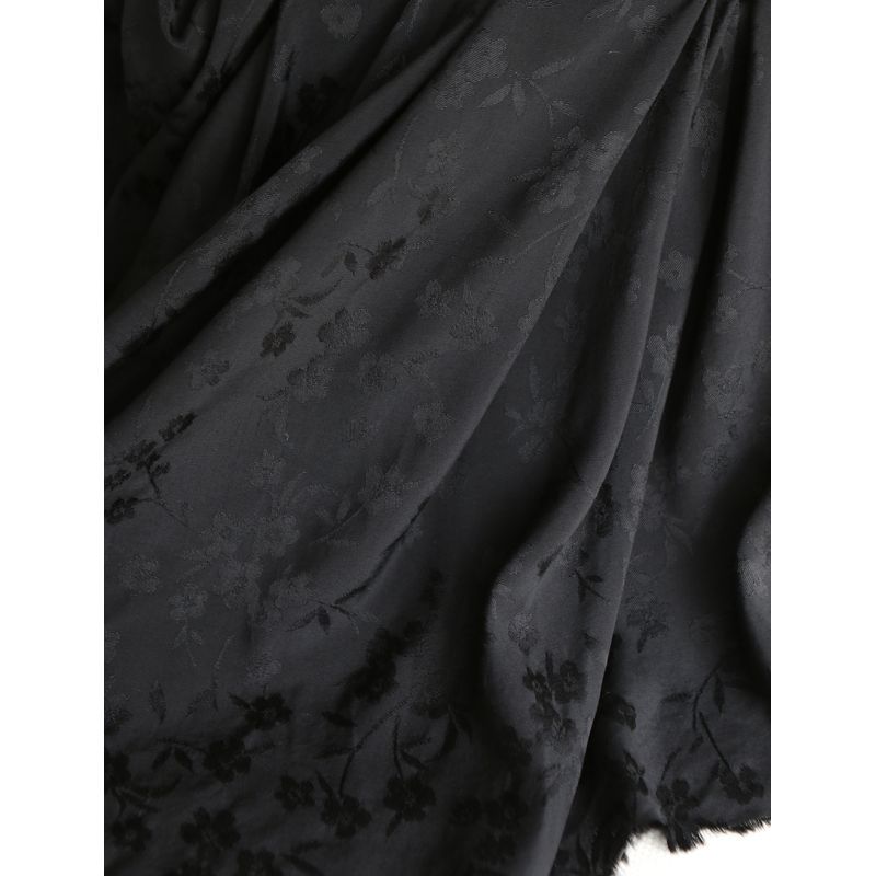 Jasmine - Viscose tissage jacquard fleuri noir