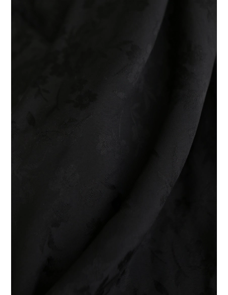 Jasmine - Viscose tissage jacquard fleuri noir