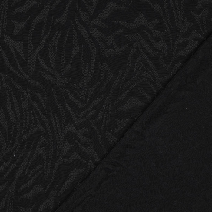 Janelle - Viscose tissage jacquard zèbre noir