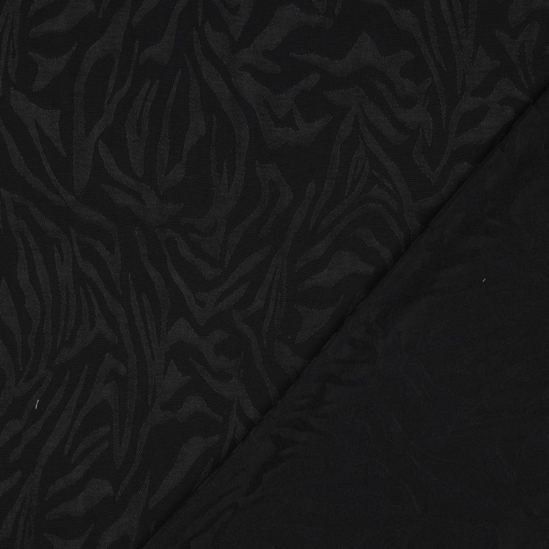 Janelle - Viscose tissage jacquard zèbre noir