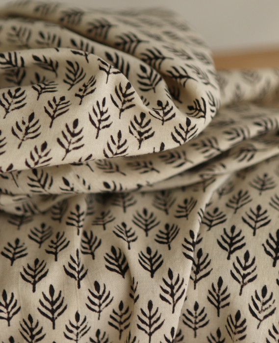 Kamala B - Tissu indien coton hand block traditionnel