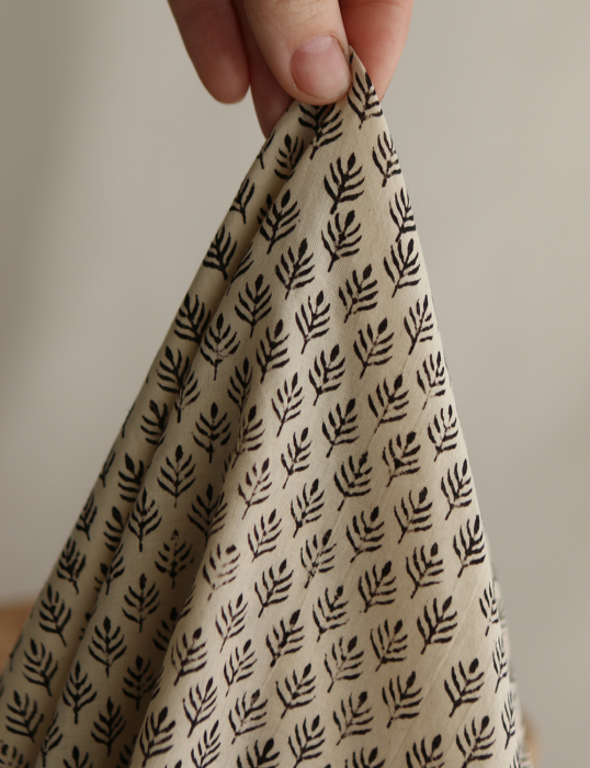 Kamala B - Tissu indien coton hand block traditionnel