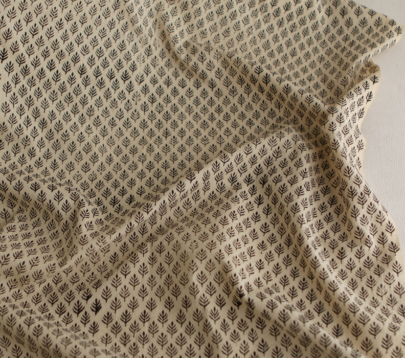 Kamala B - Tissu indien coton hand block traditionnel