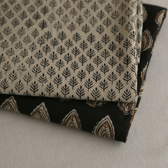 Kamala B - Tissu indien coton hand block traditionnel