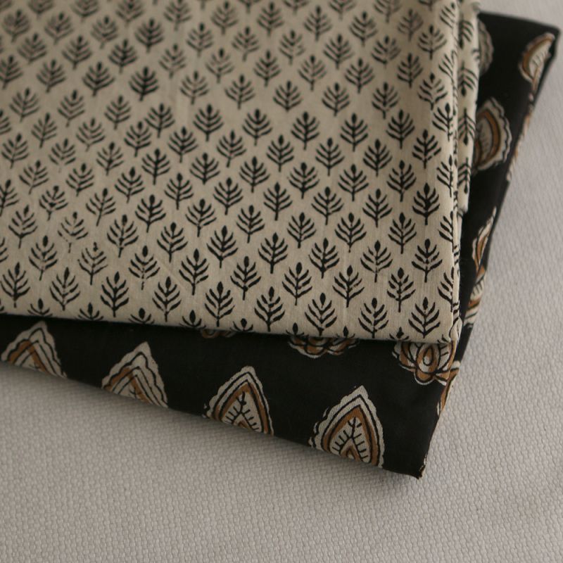 Kamala B - Tissu indien coton hand block traditionnel