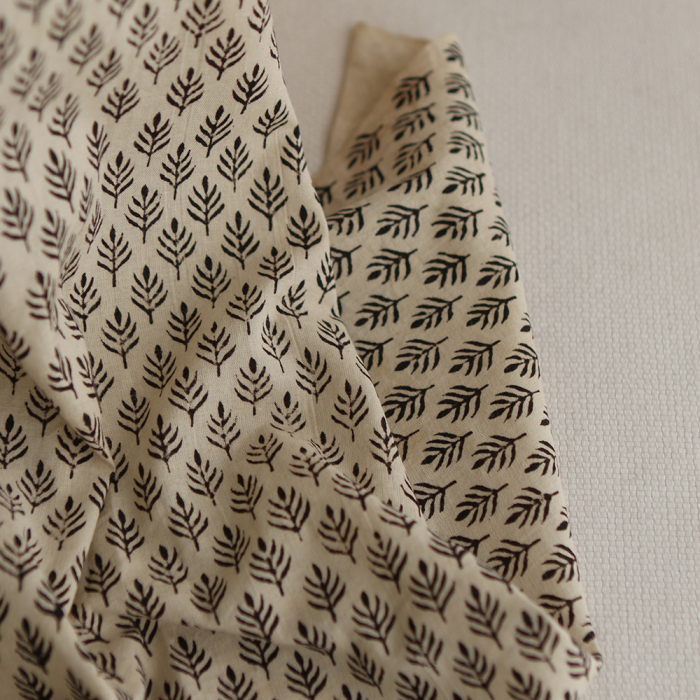 Kamala B - Tissu indien coton hand block traditionnel