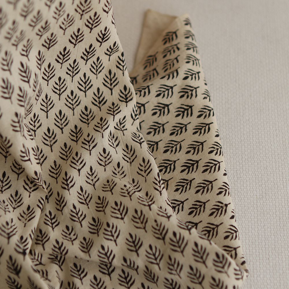 Kamala B - Tissu indien coton hand block traditionnel