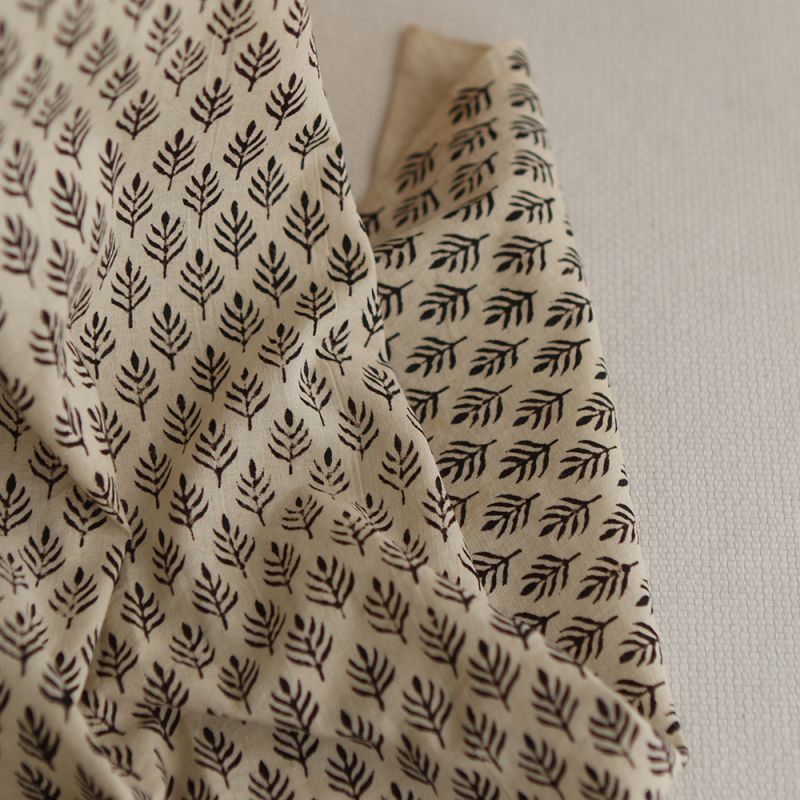 Kamala B - Tissu indien coton hand block traditionnel