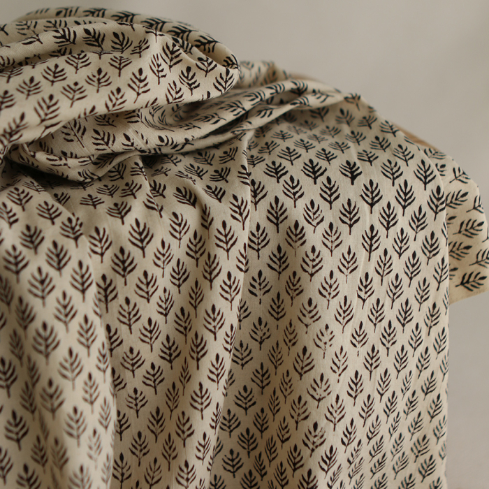 Kamala B - Tissu indien coton hand block traditionnel