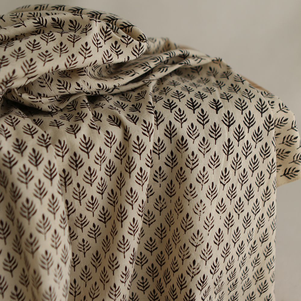 Kamala B - Tissu indien coton hand block traditionnel