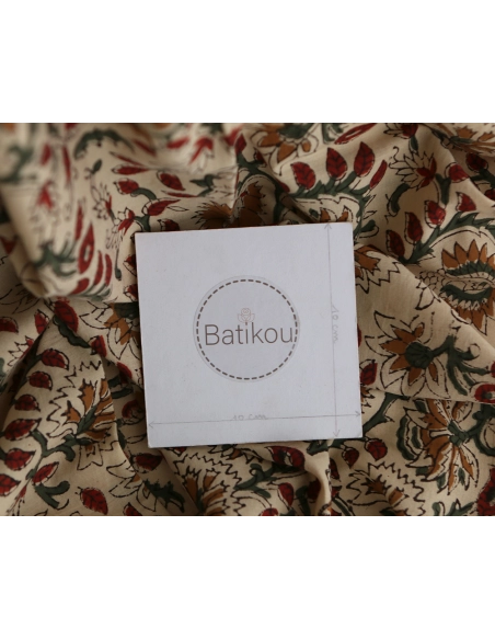 Nisha - Tissu indien coton hand block traditionnel